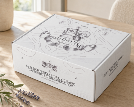 Halo & Cross branded gift box